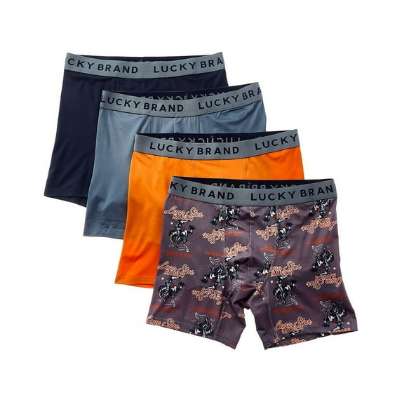 Lucky Brand mens 4pk Essential Soft Boxer Brief, m