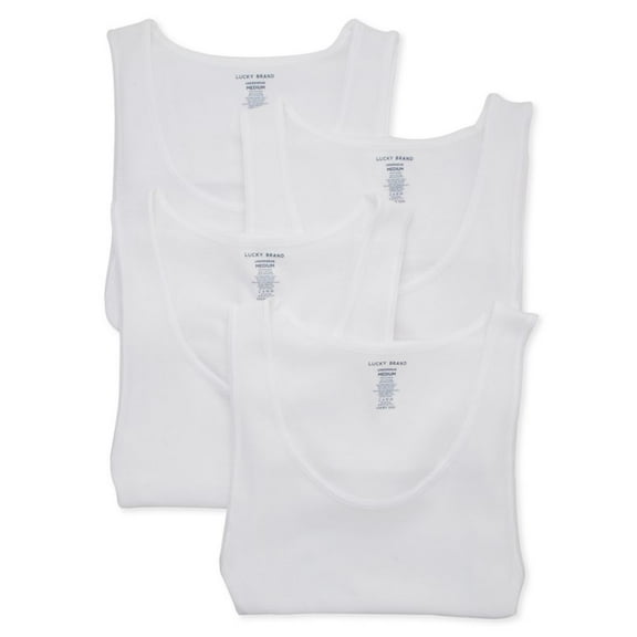 Lucky Brand mens  4pk Tank, XL, White