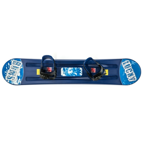 Lucky Bums 120cm Snow Kids Plastic Snowboard with Adjustable Bindings, Blue