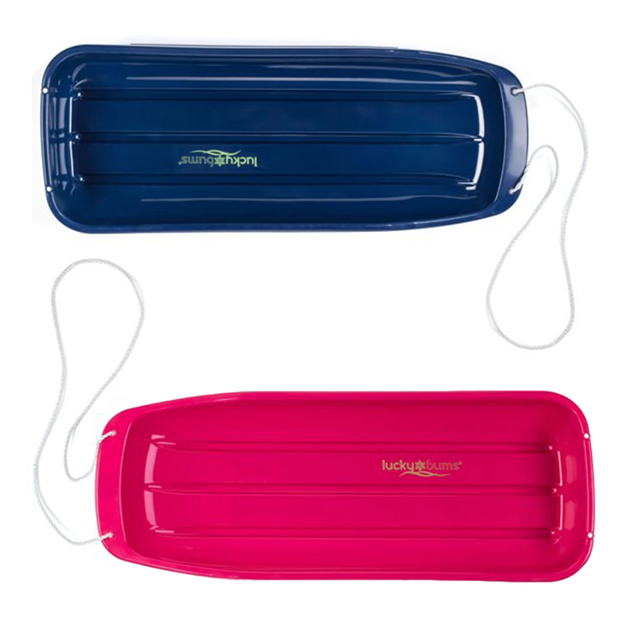 Lucky Bums 2 Pack of 48 Inch Sleds, Includes 1 Person Pink & 1 Person, Blue