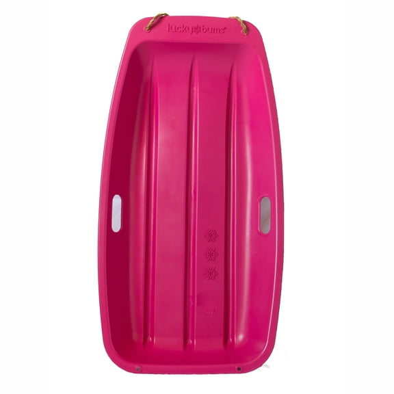 Lucky Bums Kids 35 Inch 1 Person Plastic Snow Toboggan Sled, Neon Pink