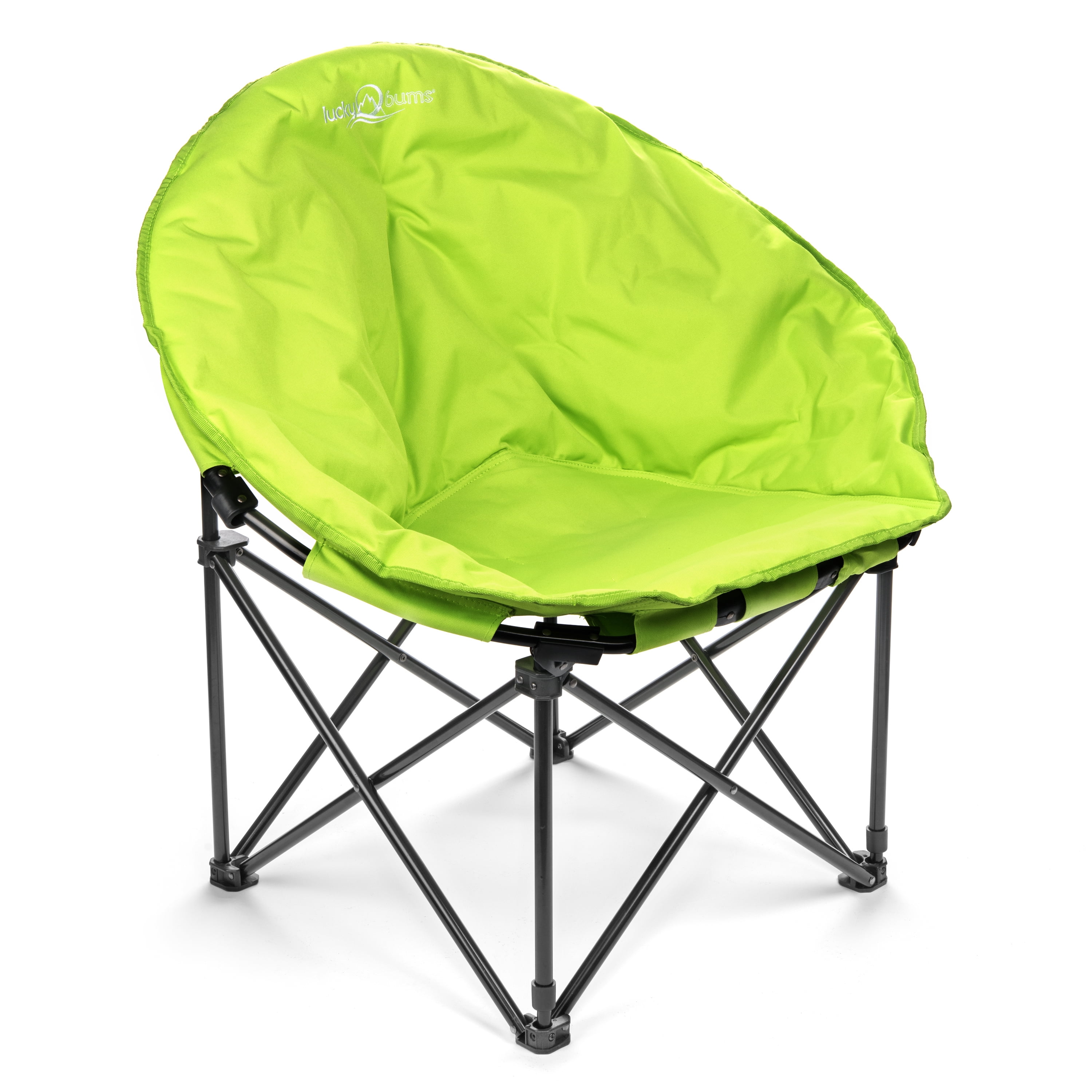 Lucky Bums Moon Camp Kids Adult Indoor Outdoor Comfort Lightweight Durable Chair with Carrying Case Green Large