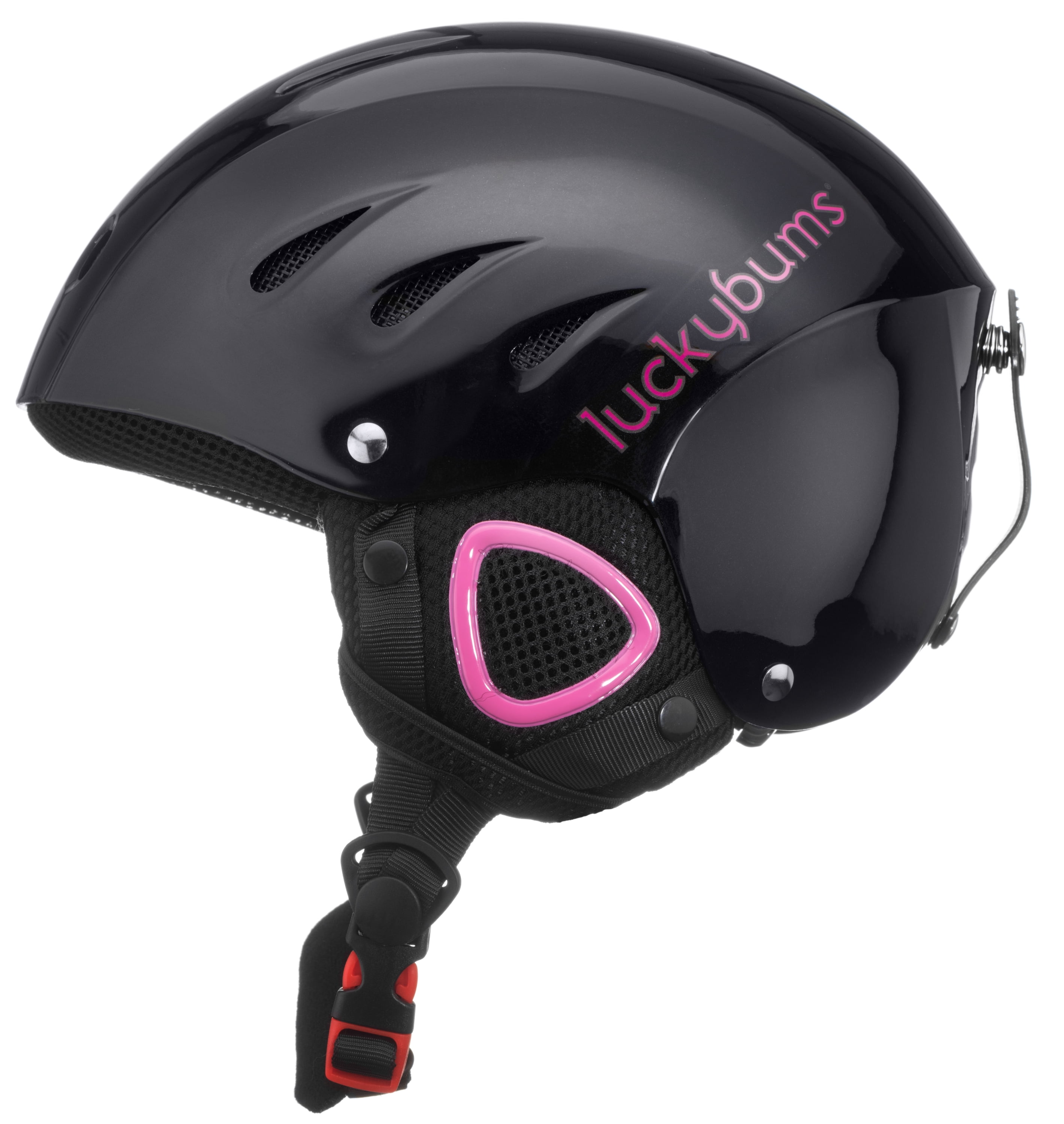 black and pink snowboard helmet Unisex Young Energetic Helmets position clips accommodate various goggle strap configurations OutdoorMaster Kelvin Ski Helmet -