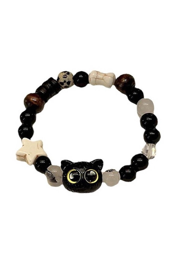 Lucky Cat Bracelet Adjustable Wrist Chain Elastic String Hand Jewelry for Friend