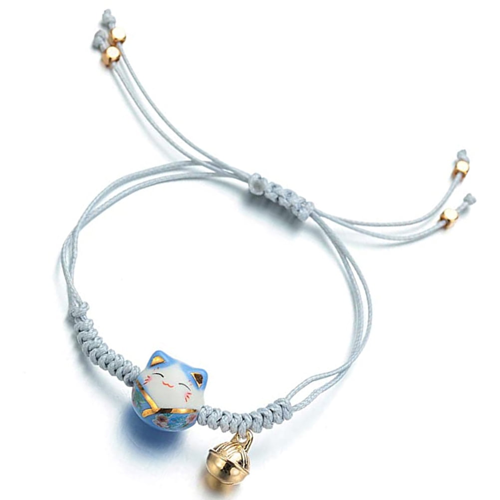 Cute Lucky Cat Ceramic Beads Diy Bracelet Necklace Jewelry - Temu