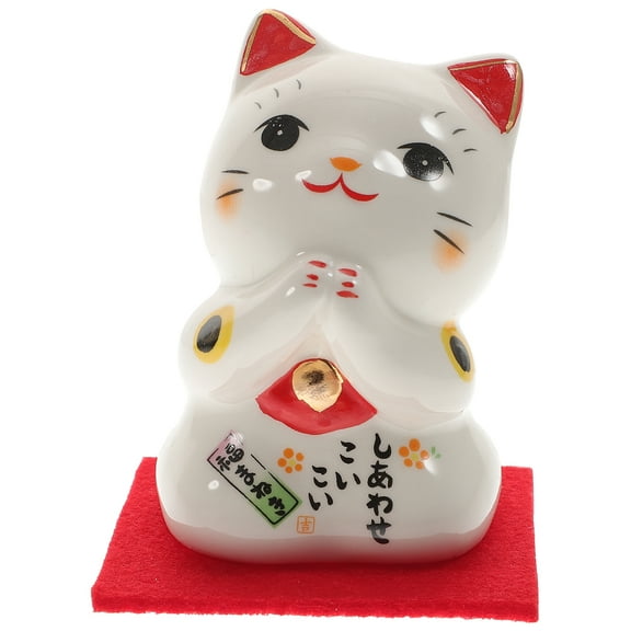 Halloween Chinese Waving Arm Cute Maneki Neko Feng Shui Good Luck Cat Figurine Wealth Health Welcoming Animal Ornament For Home Car Office Decor