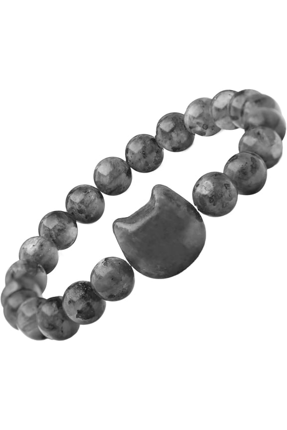 Lucky Cat Charm Bracelet for Women – Black Obsidian Beaded Bracelet for Money Attraction, Good Luck & Protection – Spiritual Feng Shui Jewelry Gift