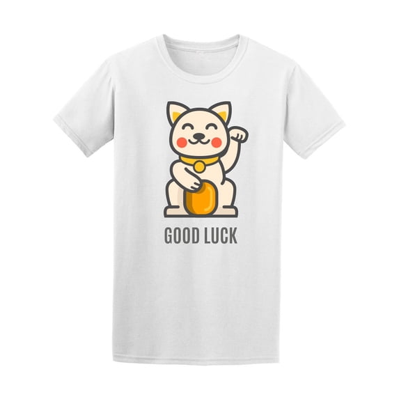 Lucky Cat Maneki Neko Gold Coin T-Shirt Men -Image by Shutterstock, Male x-Large