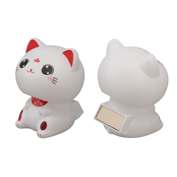 Lucky Cat Sculpture, Solar Powered Waving, Decorative Accent For Restaurants, Cafes Home, 5.8QT