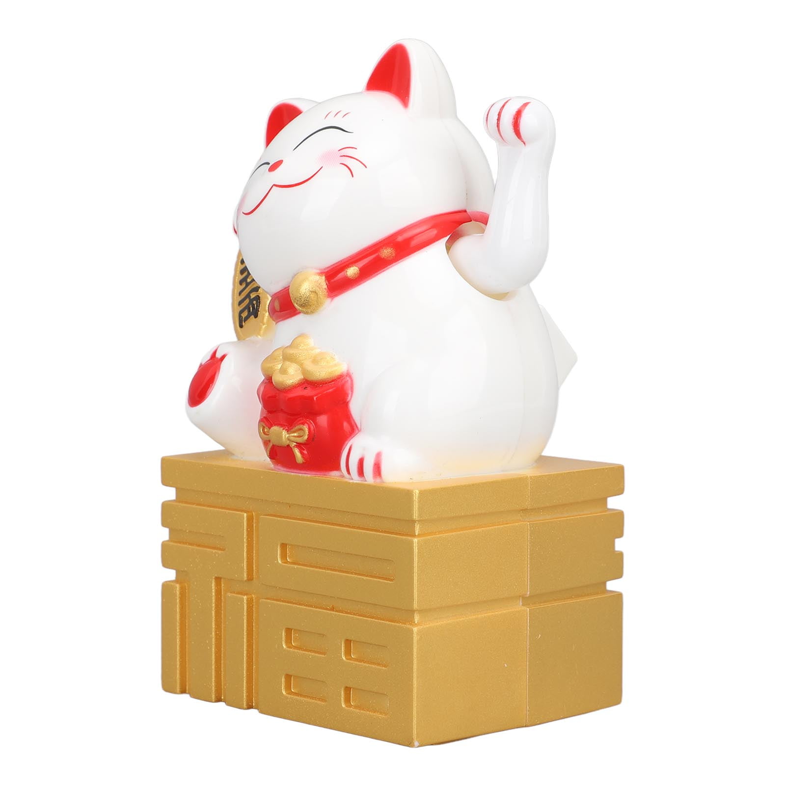 Lucky Cat Statue Waving Arm, Solar Powered Luck Wealth Cat