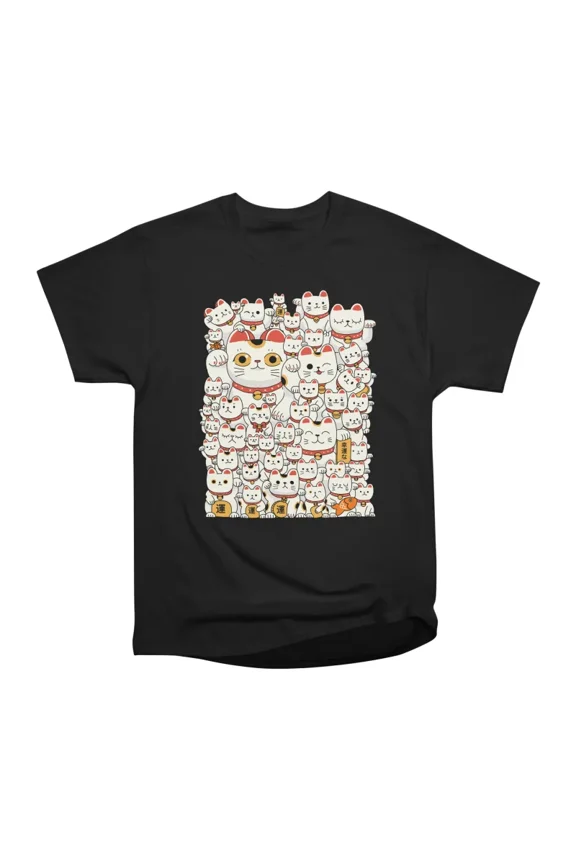 Lucky Cats Crowd T-Shirt Tee Gift For Him Merch For Her Apparel For Friend