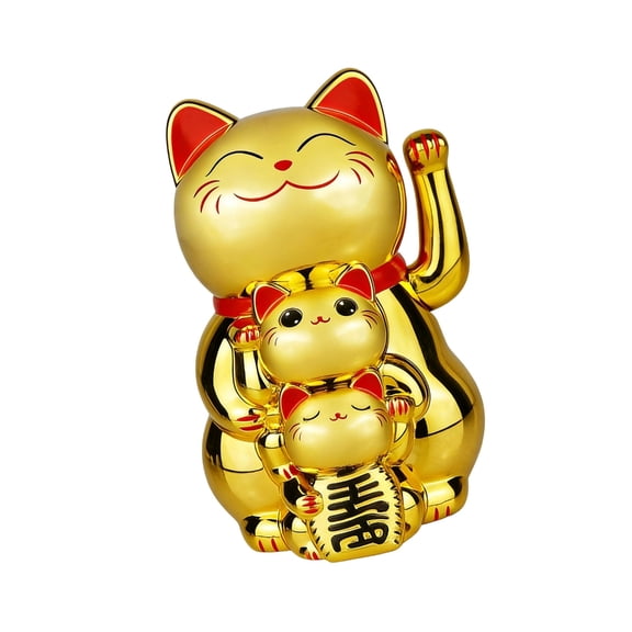 Lucky Cats Waving Arm ,Solars Fortune Cats Statue Decoration Fengshui Ornament