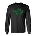 thumbnail image 1 of Lucky Charm Patricks Day Gift Sarcastic Humor Novelty Men's Long Sleeve Shirts, 1 of 3