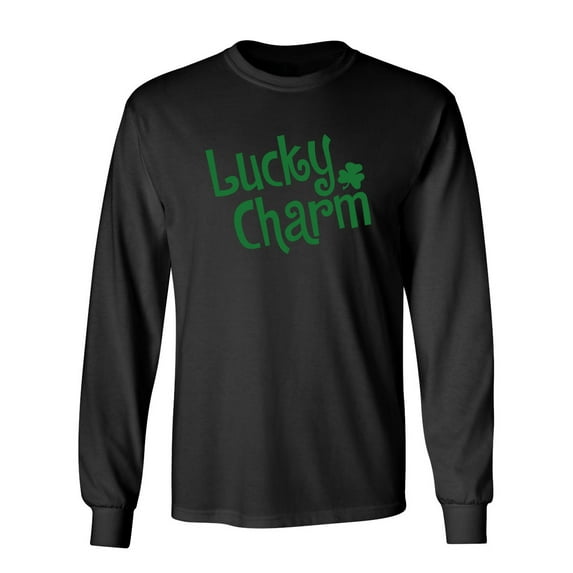 Lucky Charm Patricks Day Gift Sarcastic Humor Novelty Men's Long Sleeve Shirts