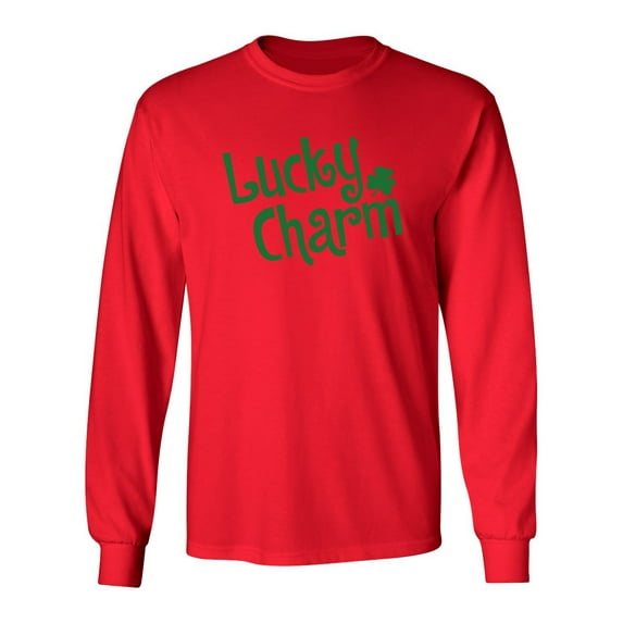 Lucky Charm Patricks Day Gift Sarcastic Humor Novelty Men's Long Sleeve Shirts