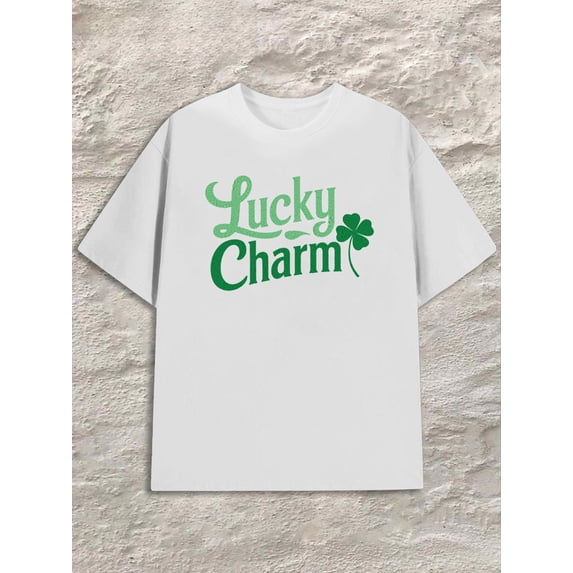 Lucky Charm Tee Mens white Summer wear Vintage-inspired, comfortable fit Classic Unisex Shirt Graphic Tee tshirts Classic Unisex Shirt Graphic tshirts