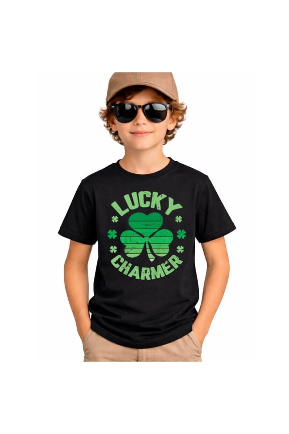 Lucky Charmer Boys Kids Funny St. Patrick's Day T-Shirt