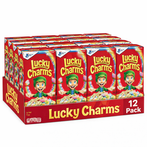 Lucky Charms Breakfast Cereal 10.5 oz Boxes, 12 Count Case