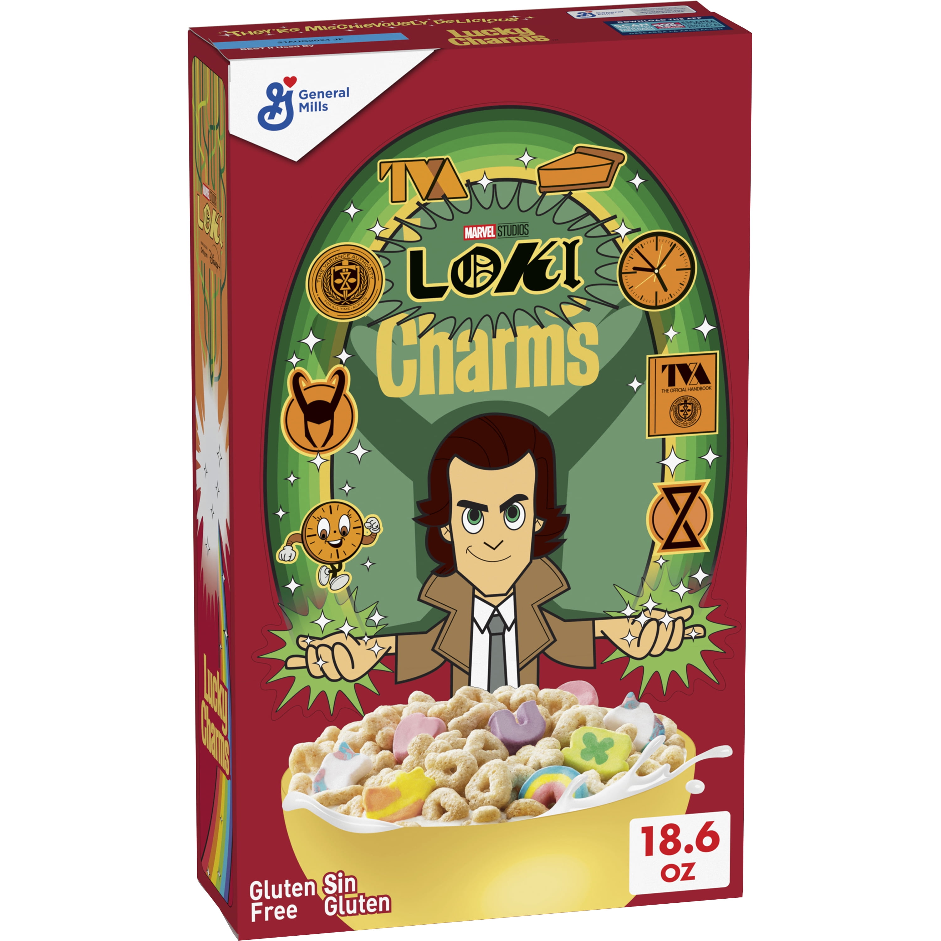Lucky Charms Breakfast Cereal, Marvel Studios , Loki Charms Limited  Edition, 18.6 oz