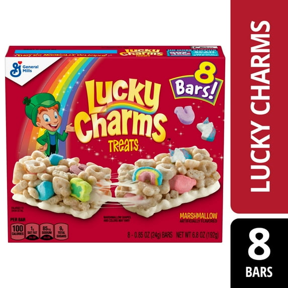 Lucky Charms Cereal Treat Bars, Snack Bars, 8 Ct, 6.8 oz