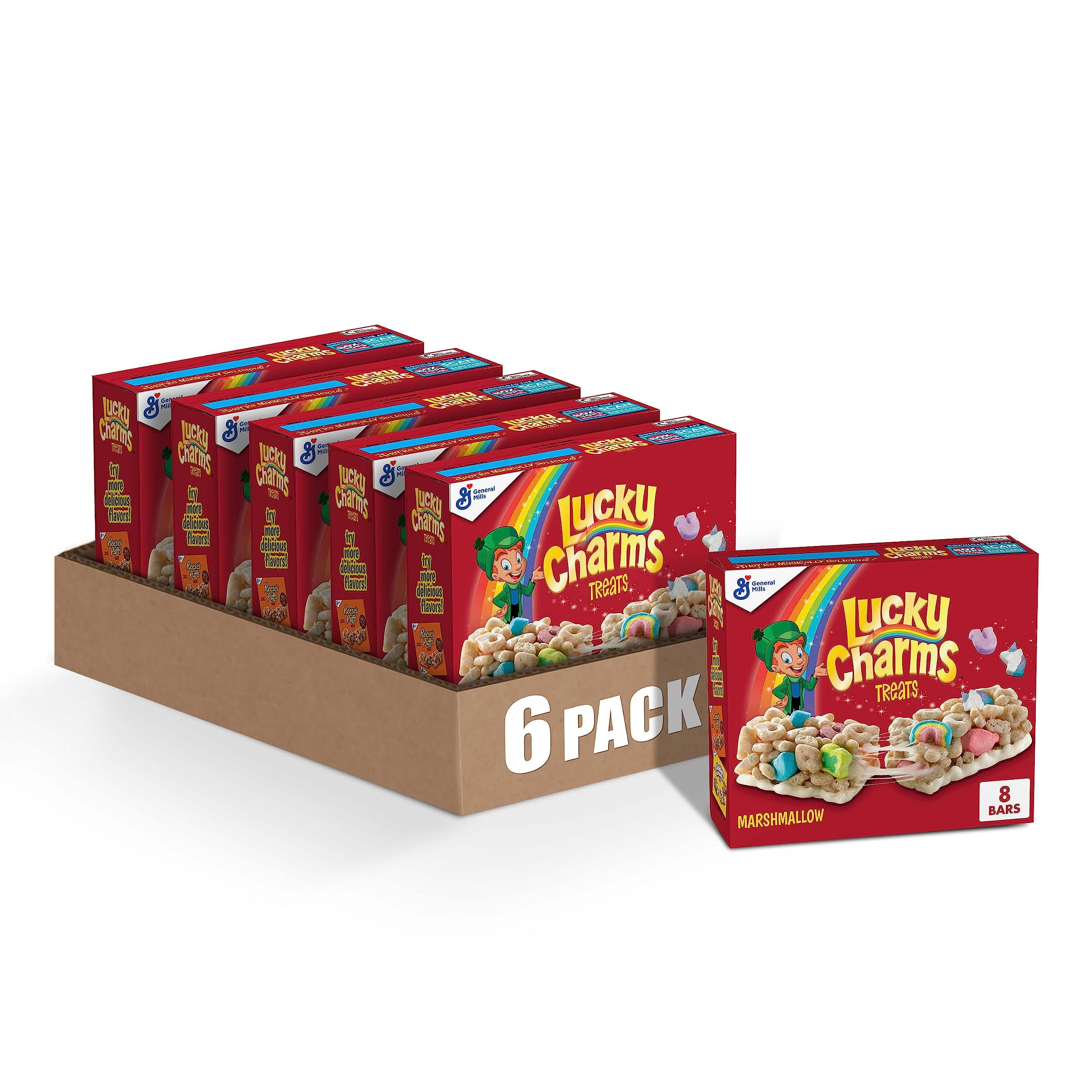 Lucky Charms Breakfast Cereal Treat HYZ01 Bars, Snack Bars, 6.8 oz, 8 ct (Pack of 6)