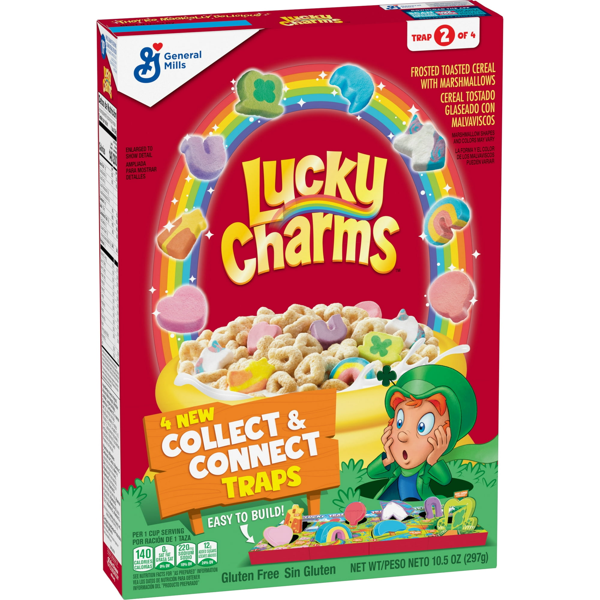 Lucky Charms Cereal with Marshmallows, Limited Edition Jumbo Rainbows, 10.5 oz