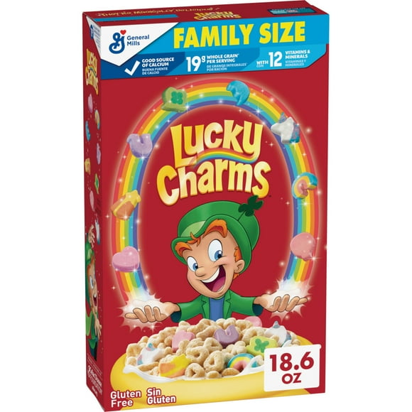 Lucky Charms Cereal with Marshmallows Limited Edition Jumbo Rainbows, Family Size, 18.6 oz