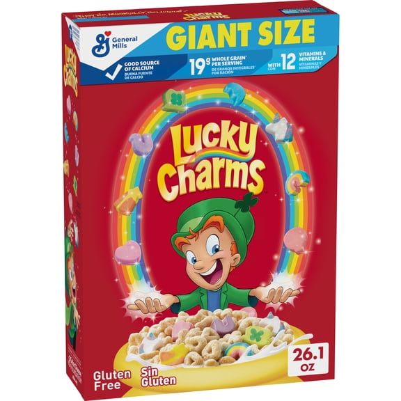 Lucky Charms Gluten Free Cereal with Marshmallows, Kids Cereal, Giant Size, 26.1 oz