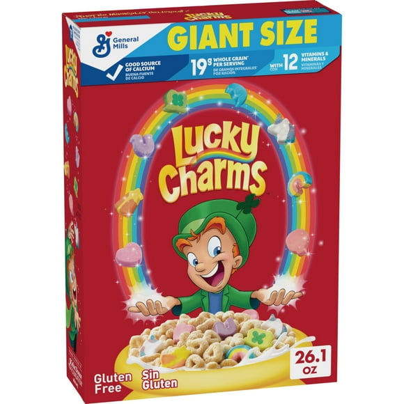 Lucky Charms Cereal with Marshmallows, Limited Edition Jumbo Rainbows, Giant Size, 26.1 oz