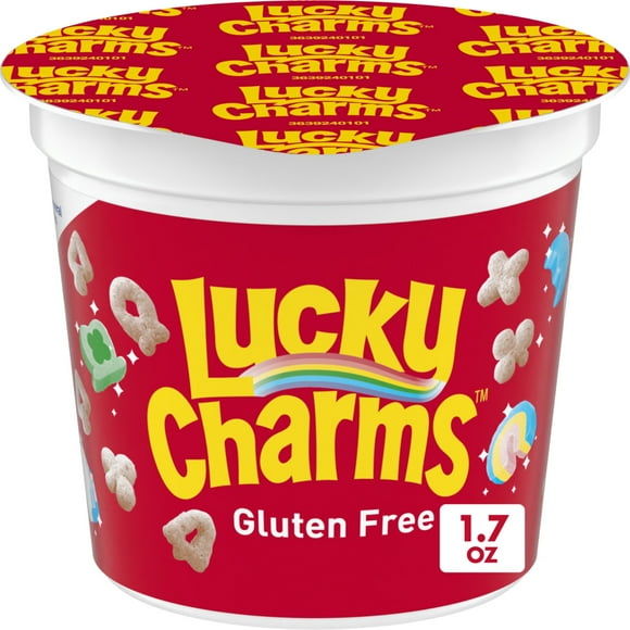 Lucky Charms with Marshmallows Cereal Cup, Gluten Free, Single Serve Cereal, 1.7 oz