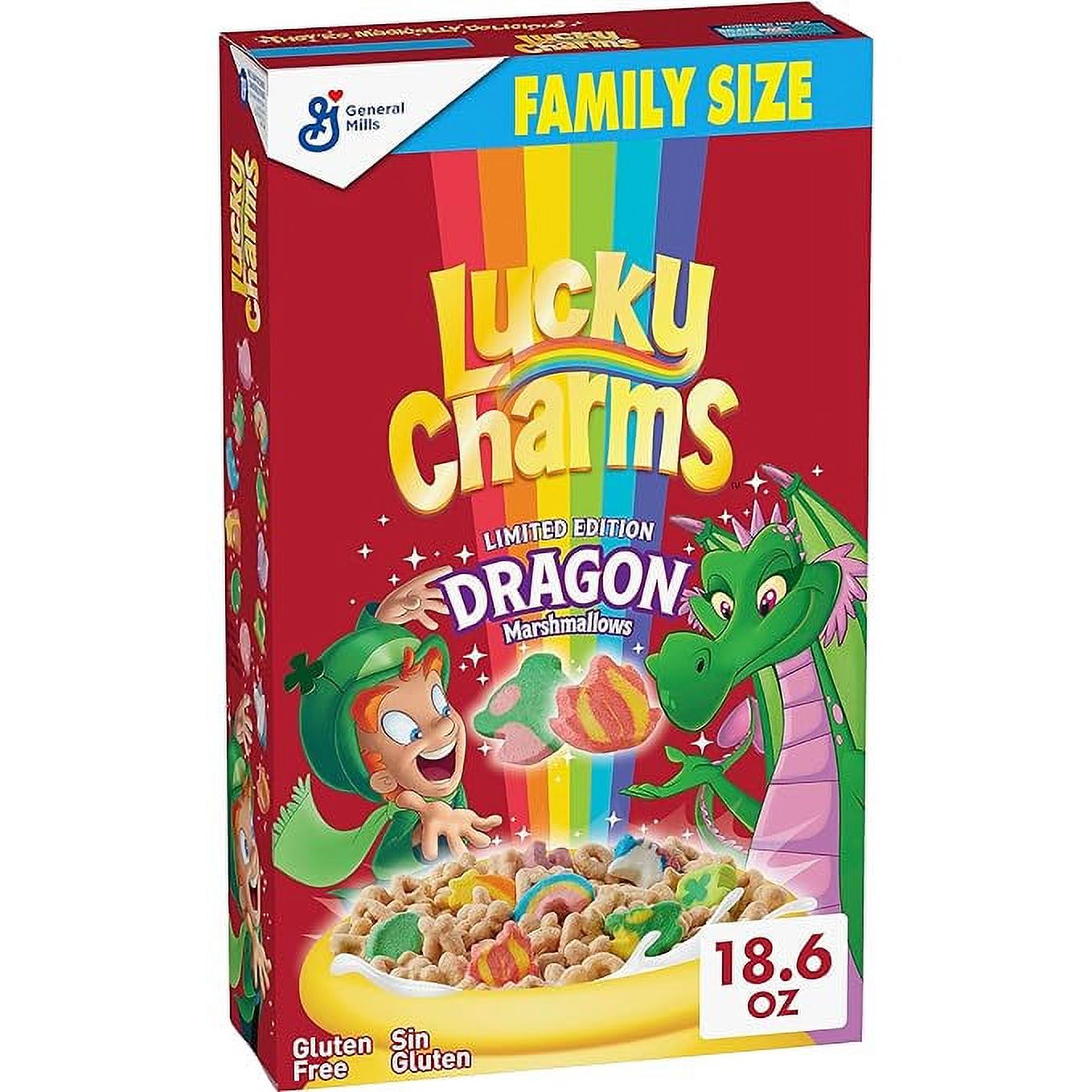Lucky Charms Gluten Free Cereal with Marshmallows, Kids Breakfast Cereal, Made with Whole Grain