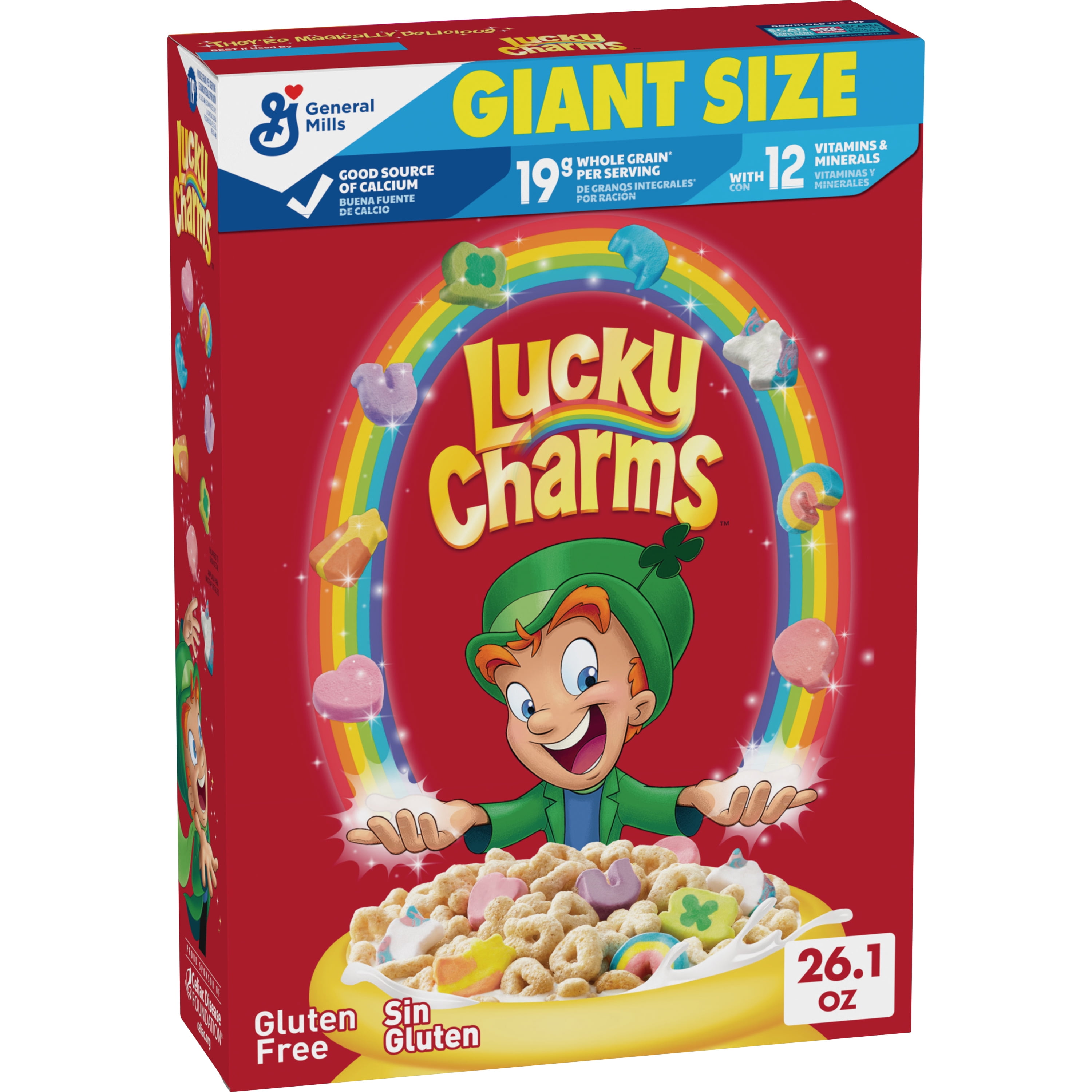 Lucky Charms Gluten Free Kids Breakfast Cereal with Marshmallows, Giant