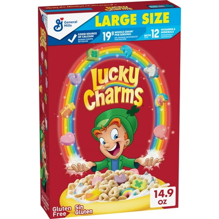 product image of Lucky Charms Gluten Free Kids Breakfast Cereal with Marshmallows, Large Size, 14.9 oz