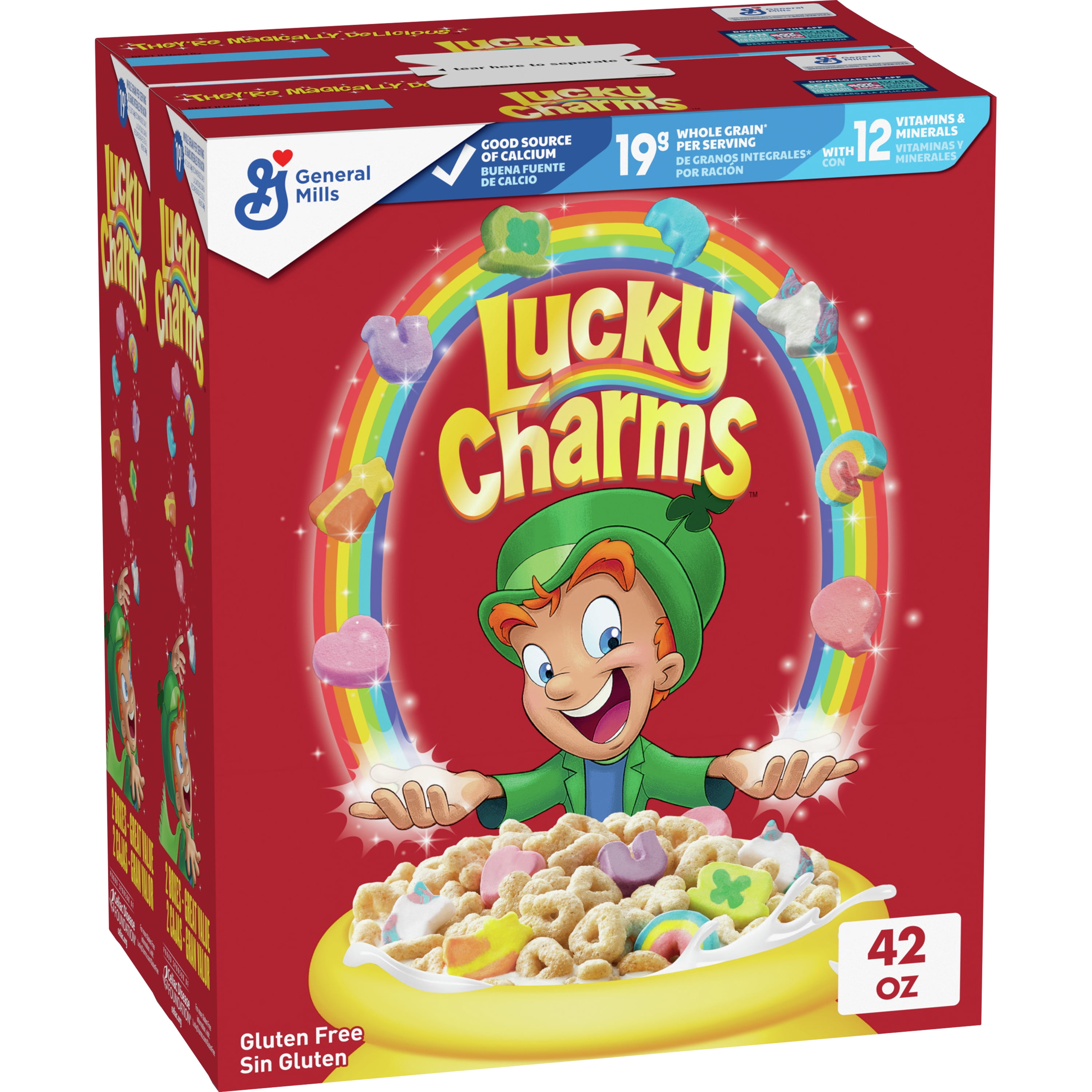 Lucky Charms Berry Swirl Kids Breakfast Cereal with Marshmallows