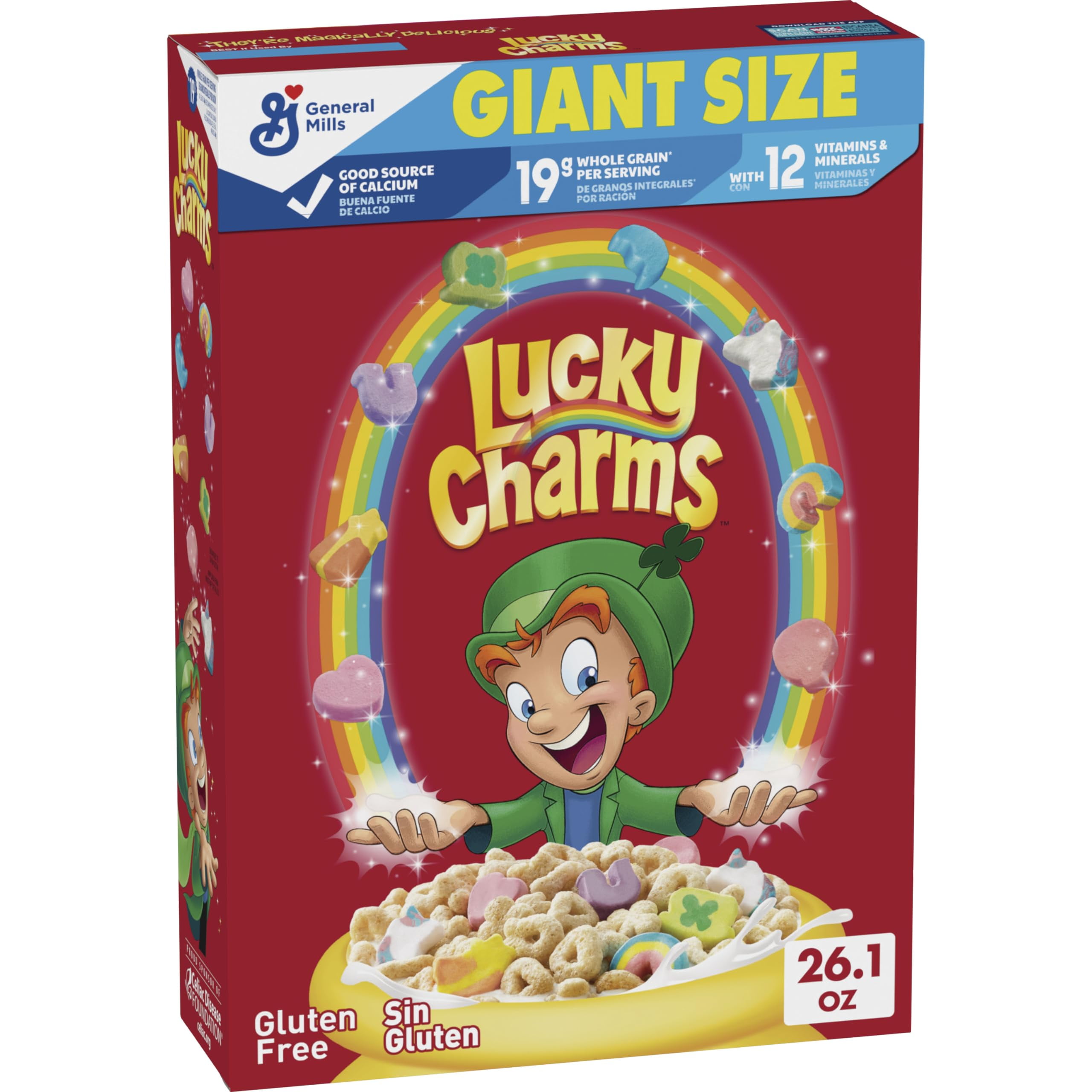 Lucky Charms Gluten Free YPF5 Cereal with Marshmallows, Kids Breakfast