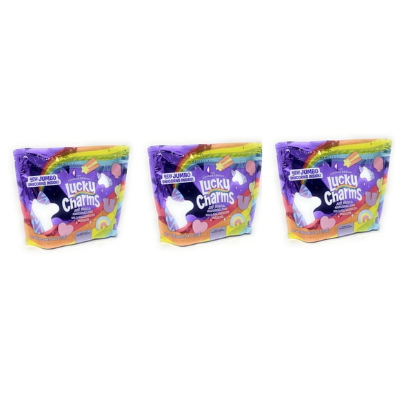 Lucky Charms Limited Edition Just Magical Marshmallows 4oz - 3 Bags - Free of Dyes