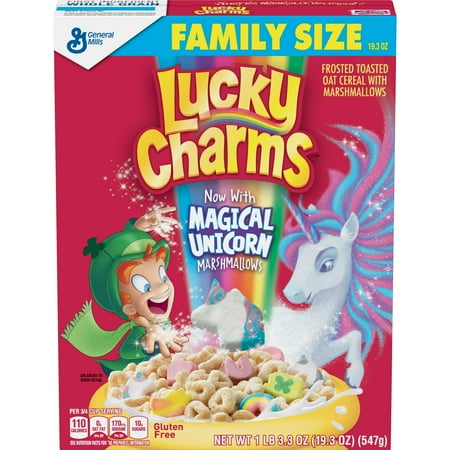Lucky Charms, Gluten Free, Breakfast Cereal, Family Size, 19.3 oz Box