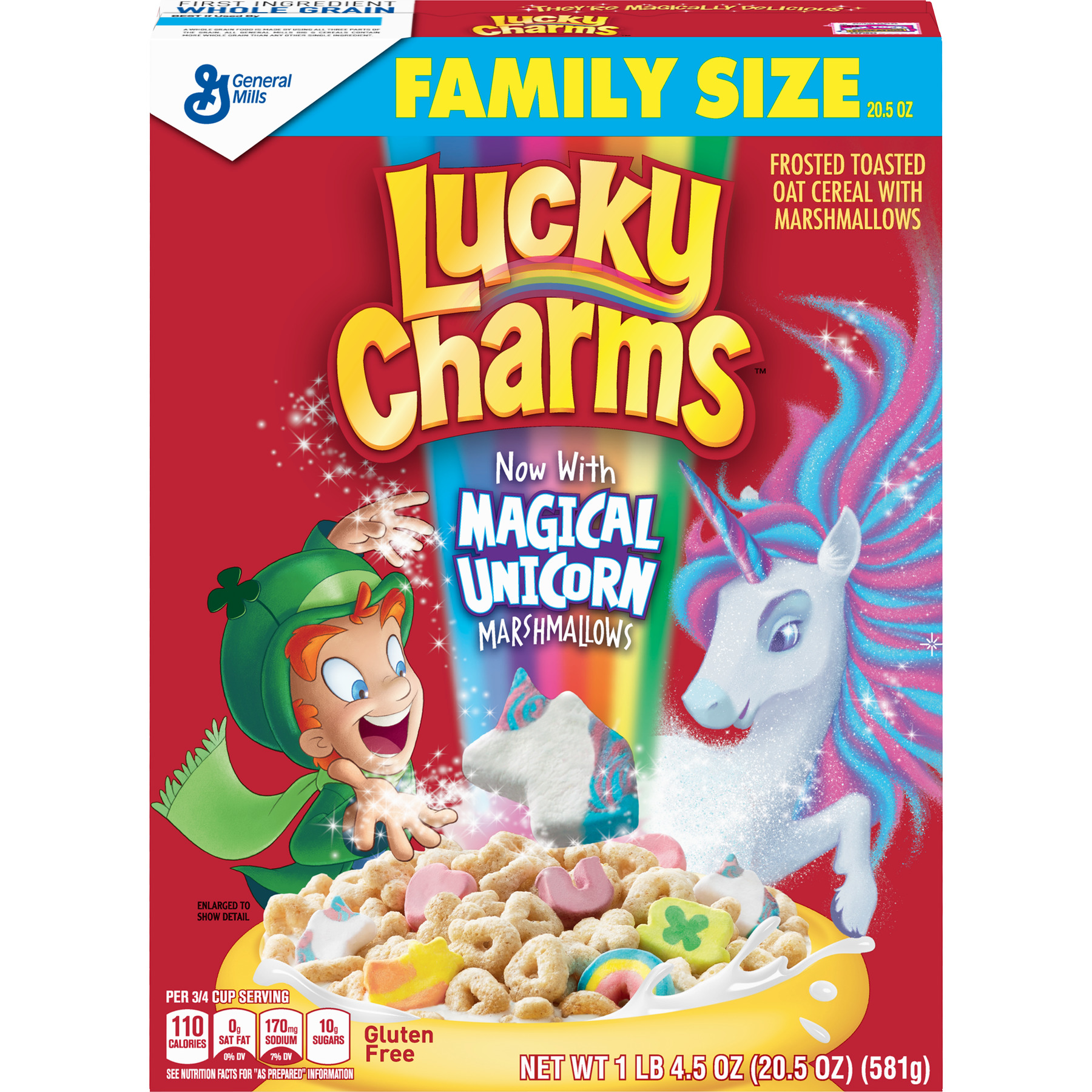 Lucky Charms, Marshmallow Cereal, Gluten Free, 20.5 oz - image 1 of 10
