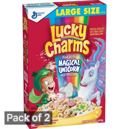 Lucky Charms Breakfast Cereal 14.9 oz Box (Pack of 2)