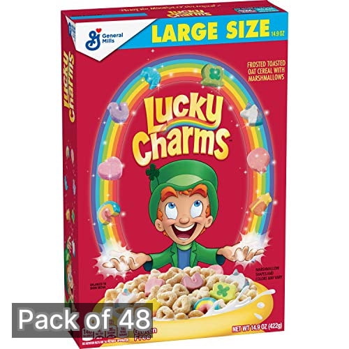 Lucky Charms Breakfast Cereal 14.9 oz Box (Pack of 48)