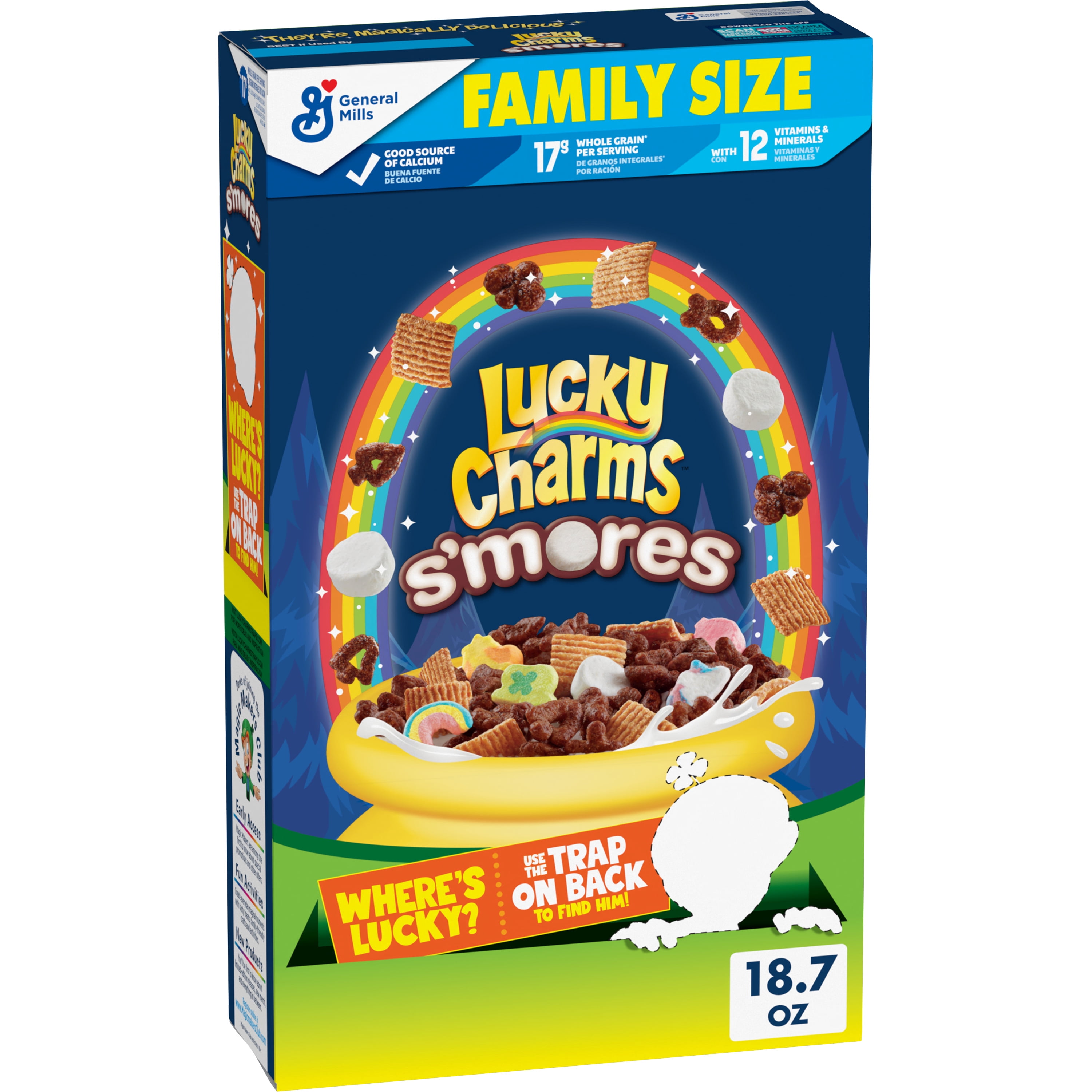 Lucky Charms S'mores Breakfast Cereal Family Size - 18.7 oz