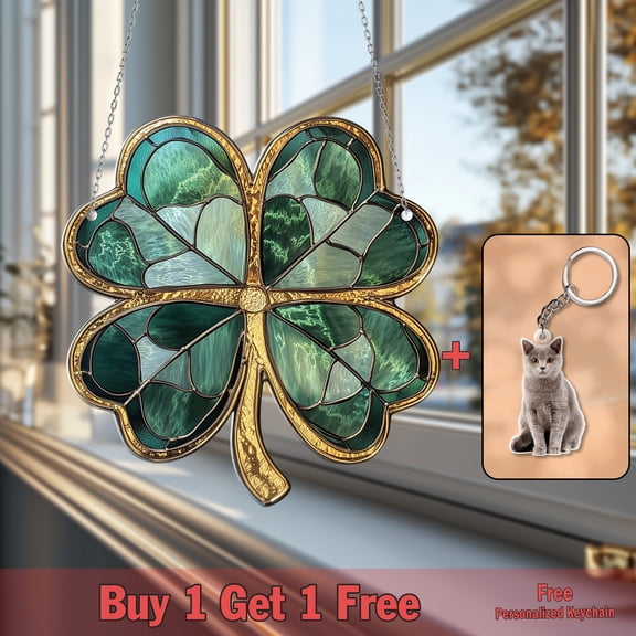 Lucky Clover Acrylic Suncatcher – Elegant Hanging Ornament, Shamrock Window Decor & Unique Gift for St. Patrick’s Day & Irish Blessings