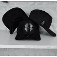 thumbnail image 1 of Lucky Clover Black Suede Trucker Hat, Stylish Adjustable Snapback Cap for Good Fortune, Unisex Streetwear Fashion, 1 of 3
