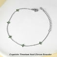 thumbnail image 1 of Lucky Clover Bracelet for Women Girls Premium Fashion Large Malachite 5 Motif Clover Bracelets S925 Silver Plated Stainless Steel, 1 of 6