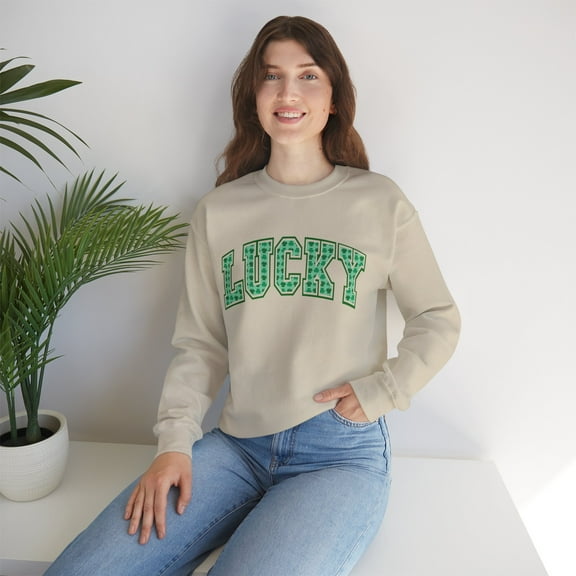 Lucky Clover Crewneck Sweatshirt St.Patrick Sweater Lucky Sweatshirt Women