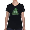 thumbnail image 1 of Lucky Clover - Emoji Poo Graphic Women's T-shirt, 1 of 4