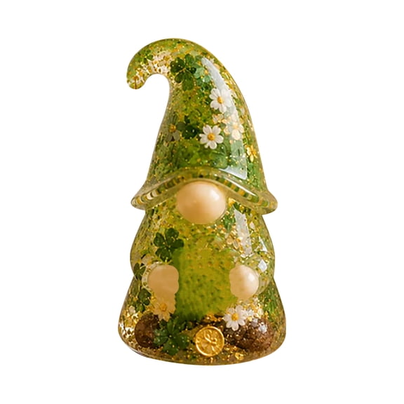Lucky Clover Good Vibes Charm, Funny Mini Gnome Figurine From Emotional Support Gnome Collection, Trendy Summerween Festive Desk Cheer Display, Clover Meadow Green, 1 Pack