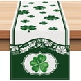 thumbnail image 1 of Lucky Clover Green Shamrocks Table Runner, Seasonal St Patricks Day Holiday Kitchen Dining Table Runner for Irish Spring Home Decoration Indoor Outdoor Party Supply 13 x 72 Inches, 1 of 6