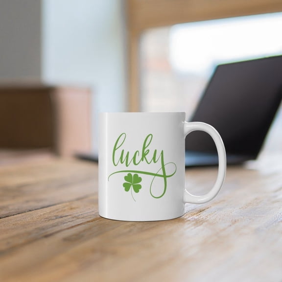 Lucky Clover Mug, St PatriC1KS Day Mug Gift, IriS1H Pride Coffee Cup, Good Luck Charm Mug, St Padd Day Gift, Gift for IriS1H Friend