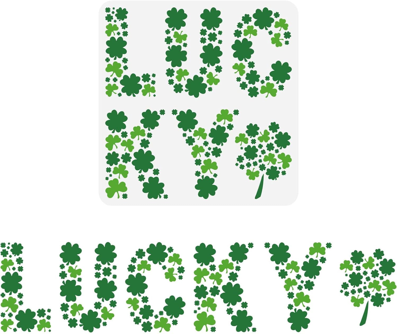Lucky Clover Painting Stencils 11.8x11.8 inch St. Patrick's Day Word ...